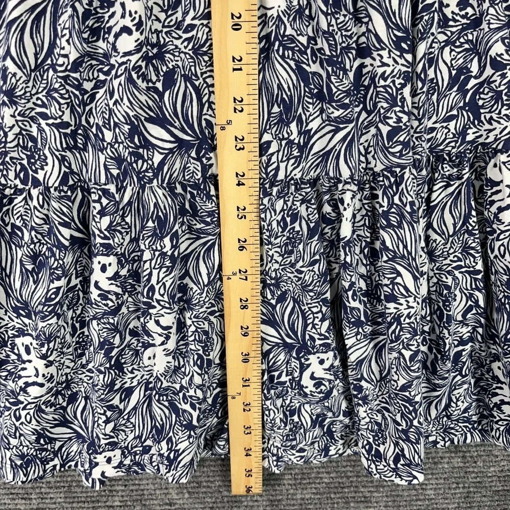 Lilly Pulitzer Womens S Floral Tiered Cotton Dress Boho Coastal Chic Resortwear - Picture 8 of 11